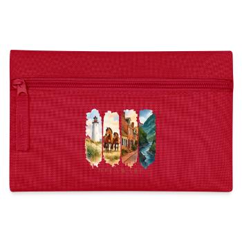 Voyage de vacances dans le Delaware – Motif côtier et phare - Trousse - rouge - Devant