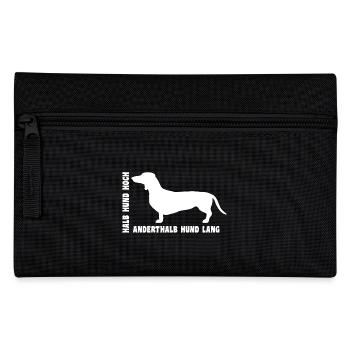 Dackel - Halb Hund hoch anderthalb Hund lang - Federtasche - Schwarz - Vorne