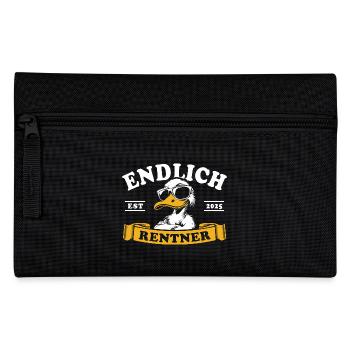 Endlich Rentner Est. 2025 Ente - Ruhestand - Ente - Federtasche - Schwarz - Vorne