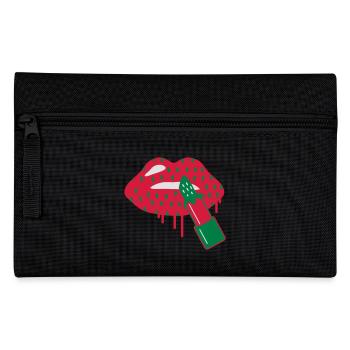 Rouge à lèvres fraise - Trousse - noir - Devant