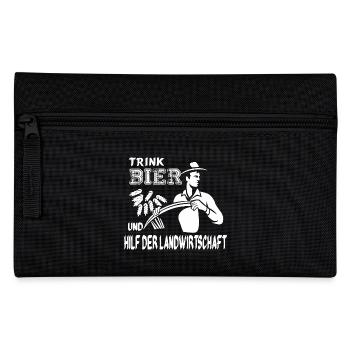 Trink Bier und hilf der Landwirtschaft - Federtasche - Schwarz - Vorne