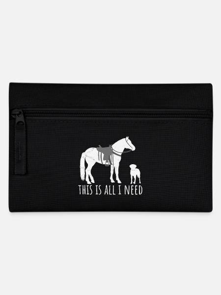 This is all I need - Westernreiter Pferd und Hund - Federtasche - Schwarz