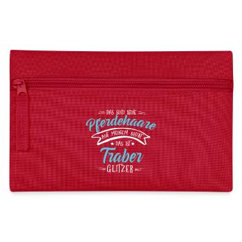 Traber Pferde Shirt-Glitzer - Federtasche - Rot - Vorne