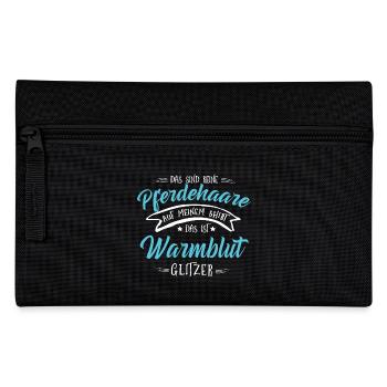 Warmblut Pferde Shirt-Glitzer - Federtasche - Schwarz - Vorne