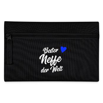 Neffe Geschenk | Bester Neffe der Welt - Federtasche - Schwarz - Vorne