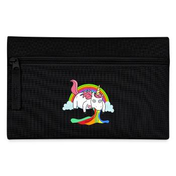 Puking unicorn rainbow - Pencil Case - black - Front
