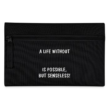 A LIFE WITHOUT (YOUR TEXT) IS POSSIBLE, BUT - Federtasche - Schwarz - Vorne