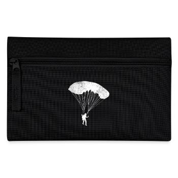 Geschenk Fallschirmspringer Shirt Skydiver T-Shirt - Federtasche - Schwarz - Vorne