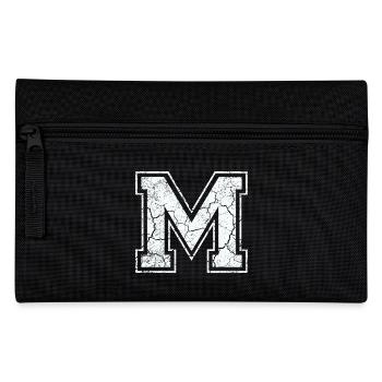 Letter of m in white in Used Look - Pencil Case - black - Front