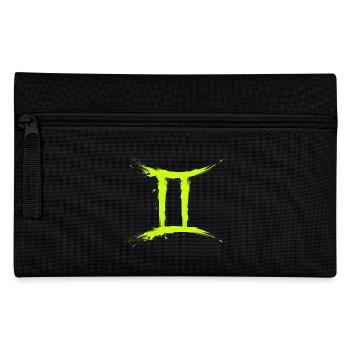 Sternzeichen Zwillinge Gelb Gemini Symbol - Federtasche - Schwarz - Vorne