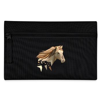 Pferd geometrisch low poly - Federtasche - Schwarz - Vorne