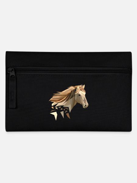 Pferd geometrisch low poly - Federtasche - Schwarz