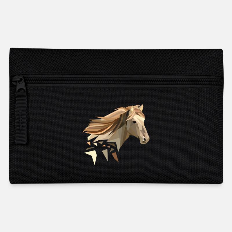 Pferd geometrisch low poly - Federtasche - Schwarz