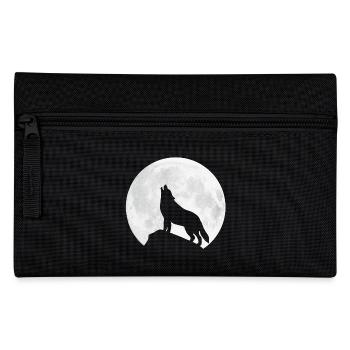 Heulender Wolf - Mond - Federtasche - Schwarz - Vorne