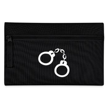 Handcuffs illustration vector white - Pencil Case - black - Front