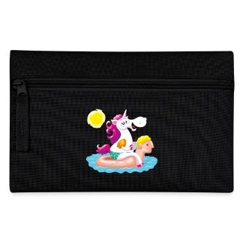 Unicorn water animal inflatable - Pencil Case - black - Front
