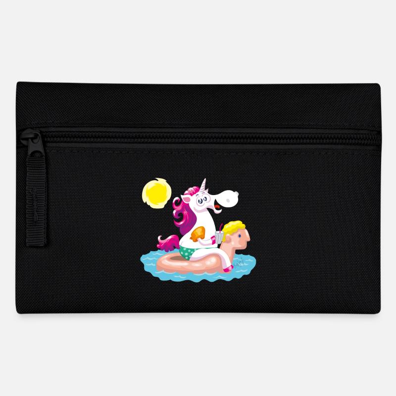 Einhorn Wassertier aufblasbar - Federtasche - Schwarz