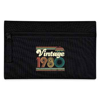 Vintage 1980 40. Geburtstag Vierzig Jahre Geschenk - Federtasche - Schwarz - Vorne