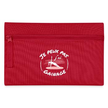 Je peux pas j'ai gainage (femme sur tapis de gym) - Trousse - rouge - Devant