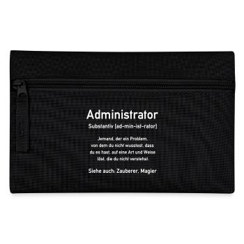 Administrator - Admin - In allen Vector Farben - Federtasche - Schwarz - Vorne