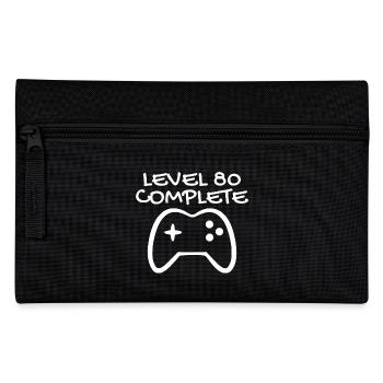 80 Birthday - Level 80 Complete - Gamer 80 years - Pencil Case - black - Front