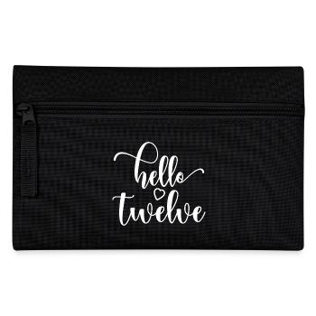 Hello Twelve - Cute 12th Birthday Gift For Girls - Pencil Case - black - Front