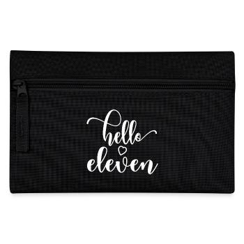 Hello Eleven - Süßes Geschenk zum 11. Geburtstag für Mädchen - Federtasche - Schwarz - Vorne