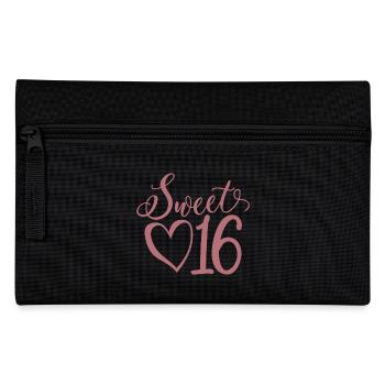 Süßes sechzehn süßes Geschenk zum 16. Geburtstag 16 Jahre alt - Federtasche - Schwarz - Vorne