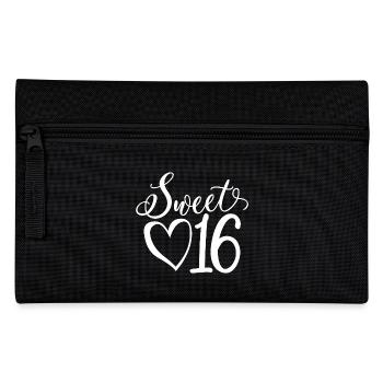 Süßes sechzehn süßes Geschenk zum 16. Geburtstag 16 Jahre alt - Federtasche - Schwarz - Vorne