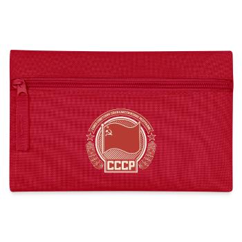 Soviet Emblem Wreath Flag Pattern - Pencil Case - red - Front