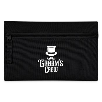 Groom’s Crew Top Hat Moustache Mens Enterrement de vie de garçon - Trousse - noir - Devant