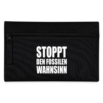 Stoppt den fossilen wahnsinn - Federtasche - Schwarz - Vorne