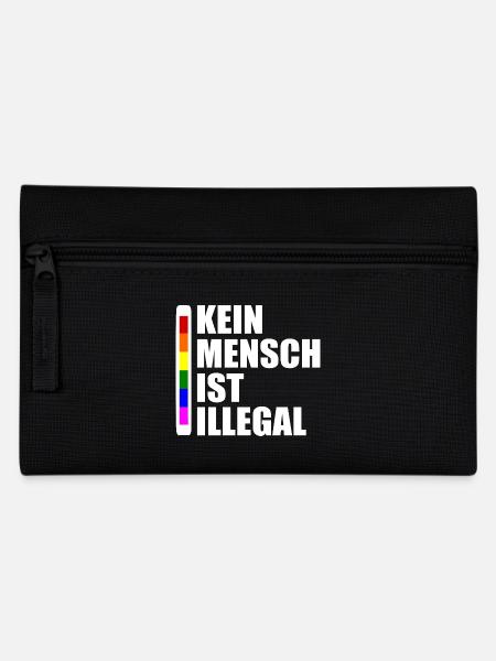 Kein mensch ist illegal - Federtasche - Schwarz