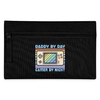 Daddy By Day Gamer By Night, Funny Gamer Dad - Pencil Case - black - Front