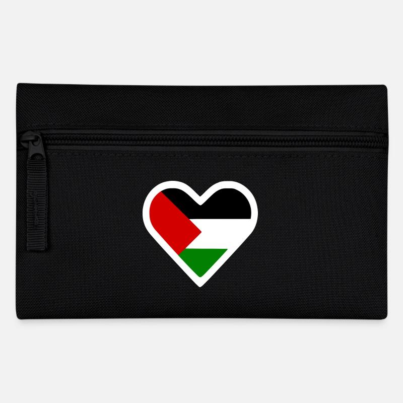 Free palestine herz - Federtasche - Schwarz