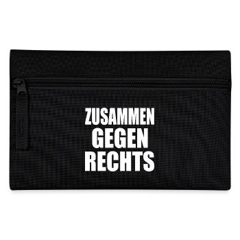 Zusammen gegen rechts - Federtasche - Schwarz - Vorne
