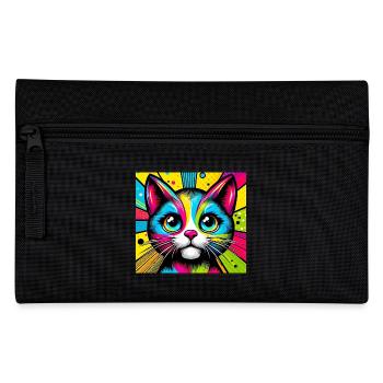 Chat Pop Art - Trousse - noir - Devant