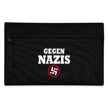 Gegen nazis - Federtasche - Schwarz - Vorne