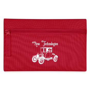Weißes altes Oldtimer-Auto - Federtasche - Rot - Vorne
