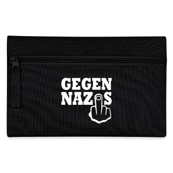 Gegen nazis Mittelfinger - Federtasche - Schwarz - Vorne