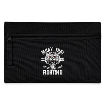 muay thai mma thailand martial arts art eight limb - Pencil Case - black - Front
