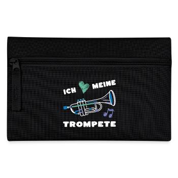 Ich liebe meine Trompete - Musik Musiker Musikerin - Federtasche - Schwarz - Vorne