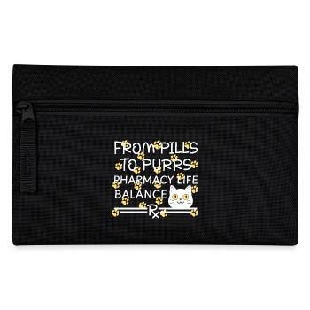 Pharmacy Cat Pills to Purrs yellow-white - Pencil Case - black - Front