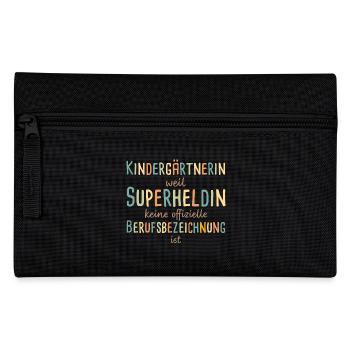 Kindergarten Teacher Superheroine Kindergarten - Pencil Case - black - Front