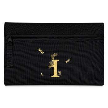 Buchstabe i Goldene Glitzerlibelle - Geschenkidee - Federtasche - Schwarz - Vorne