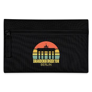 Brandenburger Tor Berlin Silhouette rétro - Trousse - noir - Devant