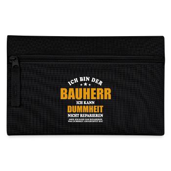 Bauherr - ich kann Dummheit nicht reparieren - Federtasche - Schwarz - Vorne