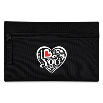 I love You - Valentine' Day - Love - Gift - Pencil Case - black - Front