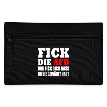 fick die afd - Federtasche - Schwarz - Vorne