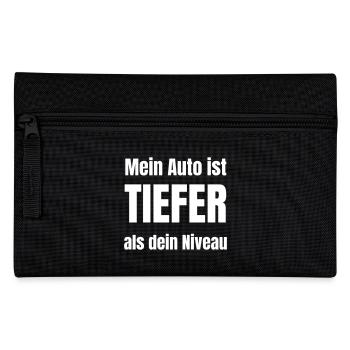 Mein Auto ist tiefer als dein Niveau - Federtasche - Schwarz - Vorne